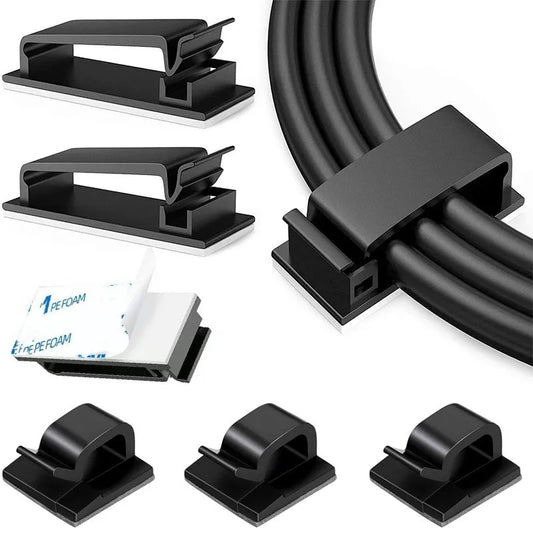 Organizador de Cables Autoadhesivo - Clips de Sujetadores para Gestión de Cables GPS, Decorativos y Funcionales
