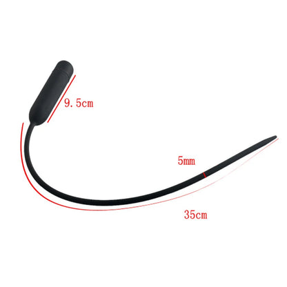 Vibrador de silicona con catéter uretral, dilatador, Juguetes sexuales para adultos, estimulación ocular de caballo, sonido, inserción de pene, catéter uretral para hombres