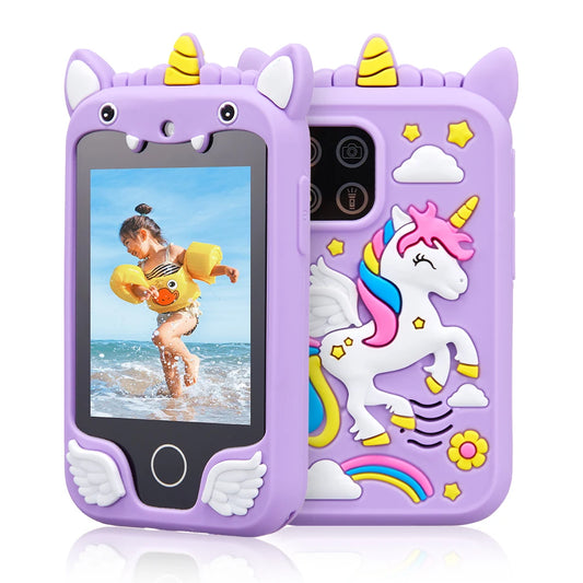 Teléfono Inteligente Infantil Musical con Pantalla Táctil, Unicornio de Juguete Educativo para Niñas y Niños, Regalo de Cumpleaños y Navidad