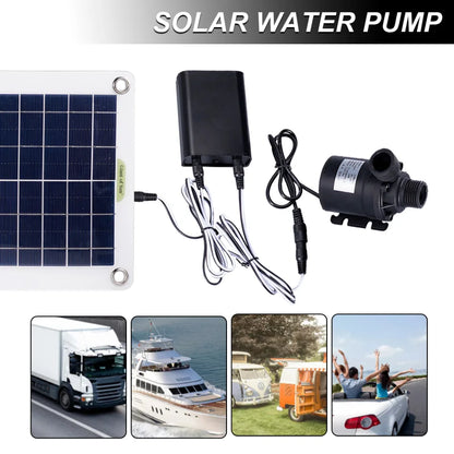 Set de Bomba de Agua Solar 100W 800L/H - Panel Solar Portátil y Ultra Silencioso para Estanques, Fuentes y Jardines