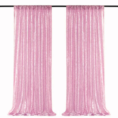2x8ft Sparkly Sequin Backdrop Curtain Rose Gold Glitter Backdrop Curtains for Wedding Birthday Christmas Baby Shower Party Decor
