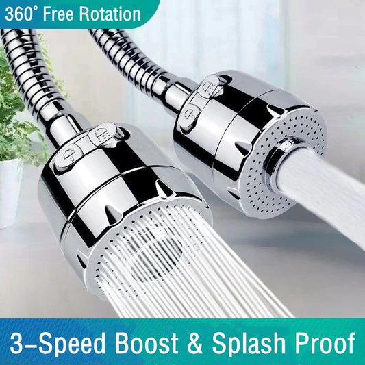 Filtro de Grifo con Extensión y Rotación 360° - Ahorra Agua con 2/3 Modos de Chorro para Cocina y Baño