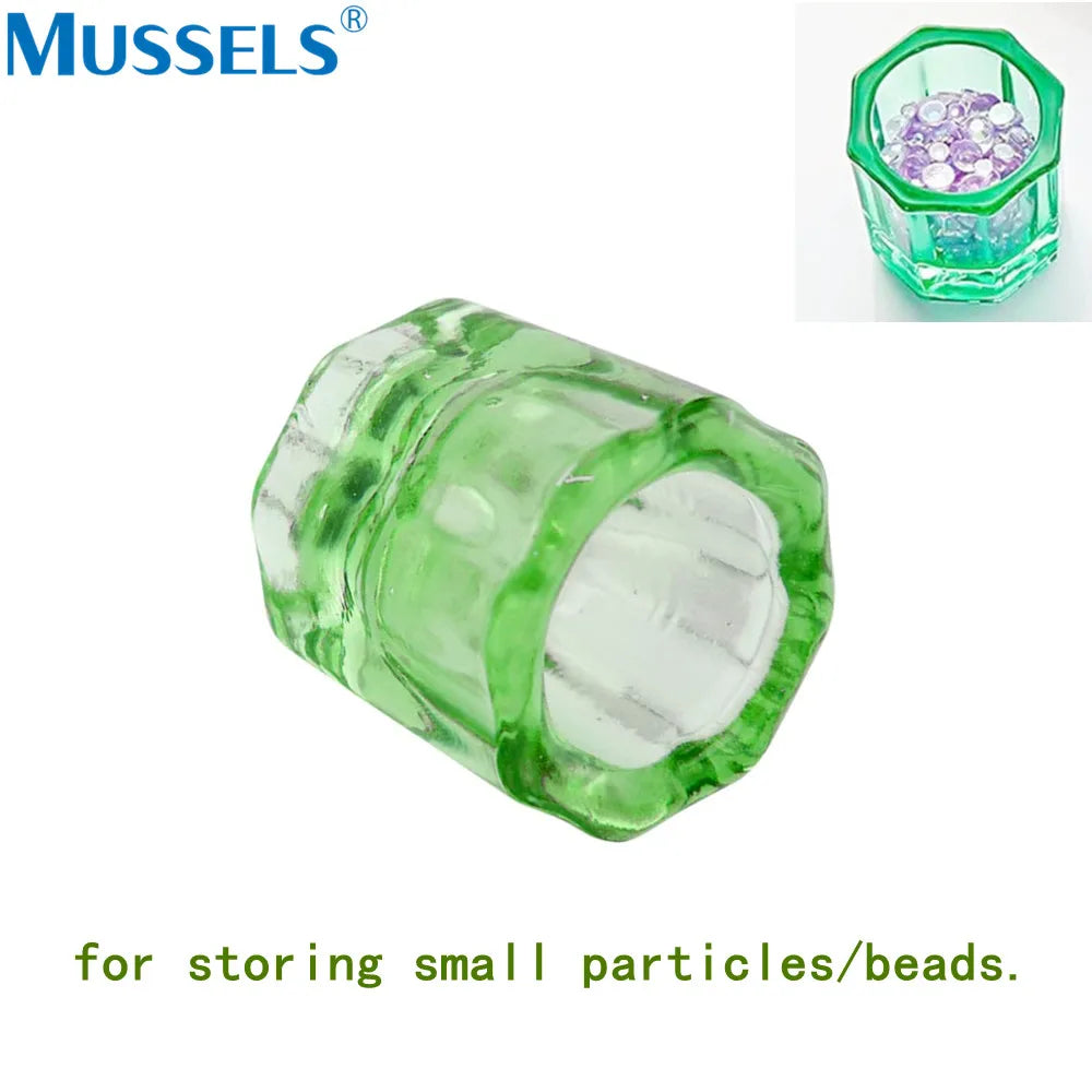 4PCS Dappen Dish de Cristal para Mezclar | Tazones de Vidrio para Arte de Uñas, Materiales Dentales, Líquidos Acrílicos, Laboratorio y Medicina