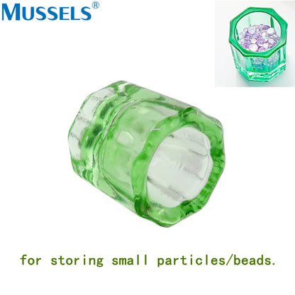 4PCS Dappen Dish de Cristal para Mezclar | Tazones de Vidrio para Arte de Uñas, Materiales Dentales, Líquidos Acrílicos, Laboratorio y Medicina
