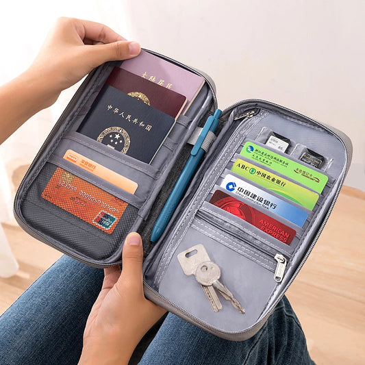 Cartera de viaje para pasaporte familiar, accesorios de viaje Unisex, estuche organizador de documentos impermeable, tarjetero de identificación