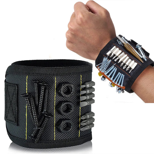 Pulsera magnética para sujetar tornillos, clavos, brocas de perforación, soporte para herramientas de muñeca, cinturones con imanes fuertes, artilugios geniales para hombres y mujeres