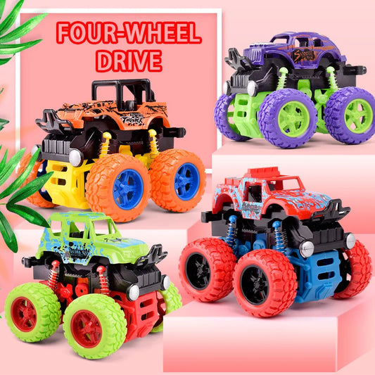 Coche de juguete de rotación inercial para niños, vehículo todoterreno de tracción en las cuatro ruedas, SUV, coche de carreras