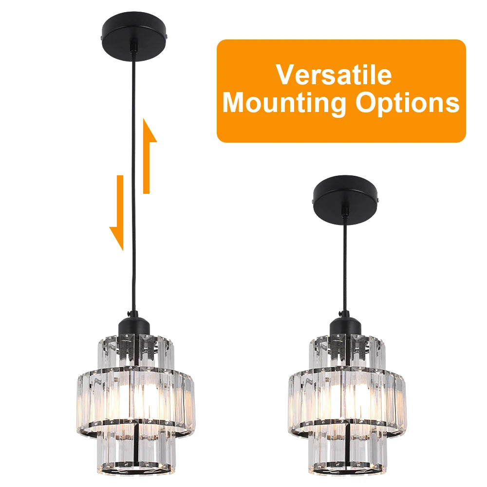 Lámpara Colgante Moderna de Cristal K9 - Candelabro LED para Techo, Estilo Nórdico, Decoración para Sala, Comedor, Isla de Cocina y Balcón