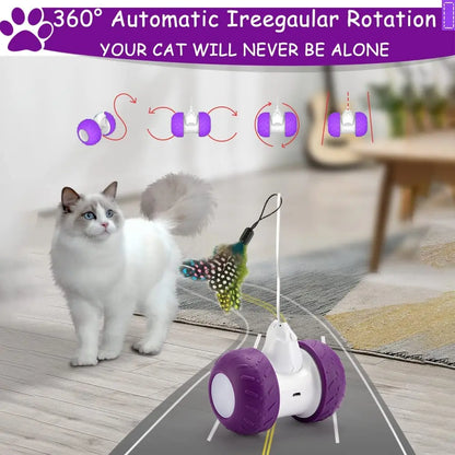 Juguetes para Gatos Interactivos ATUBAN, Juguetes Eléctricos Robóticos para Gatos, Juguete Automático para Ejercicio, Caza y Entretenimiento de Mascotas