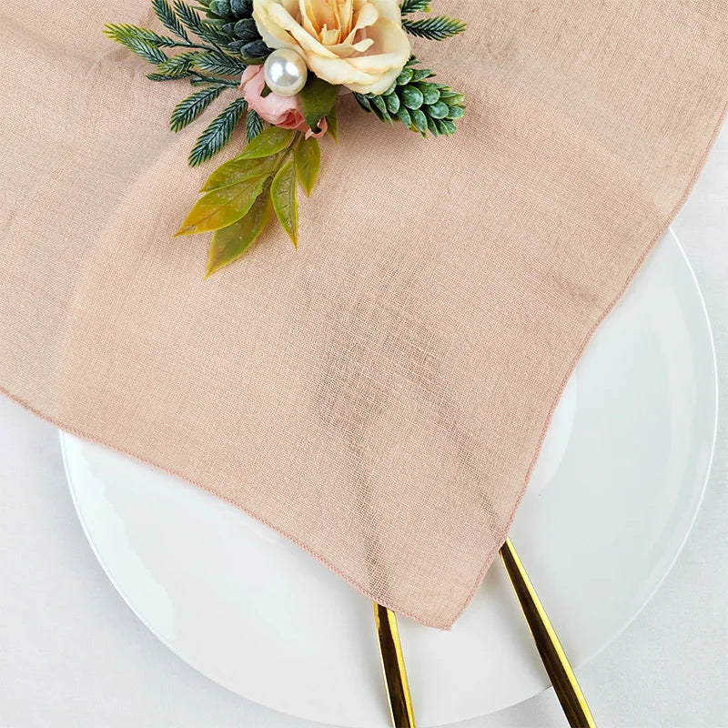 Juego de 50 servilletas de tela de algodón, 30x30cm, decoración de boda y uso diario, gasa ligera, toalla de té