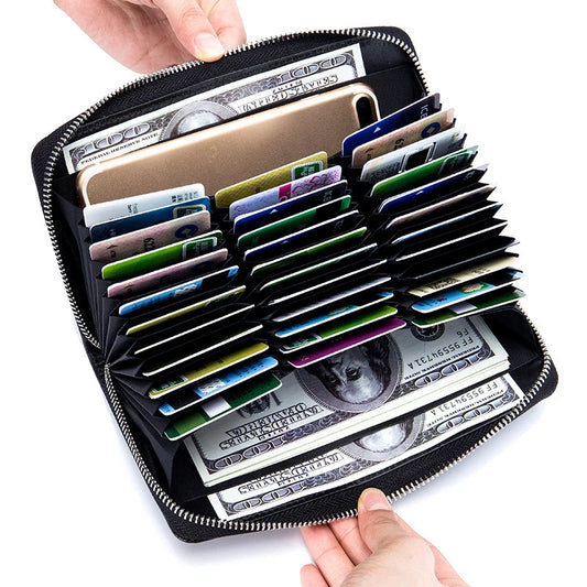 Women Wallets Long Genuine Leather Purses RFID Anti Theft Money Bag For Women Phone Purse Large Capacity Card Holders Carteras