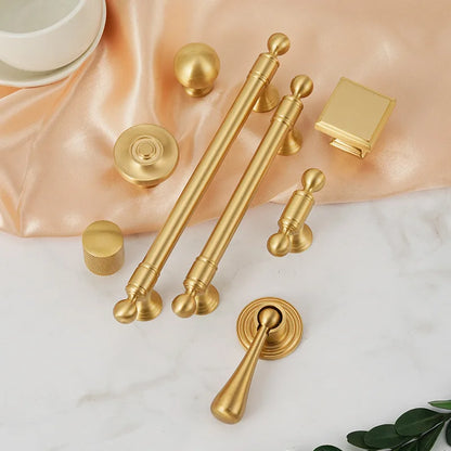 Manijas para Muebles de Latón Macizo Francés - Pomo y Manija de Puerta de Armario, Ideal para Cajones de Cocina Americana