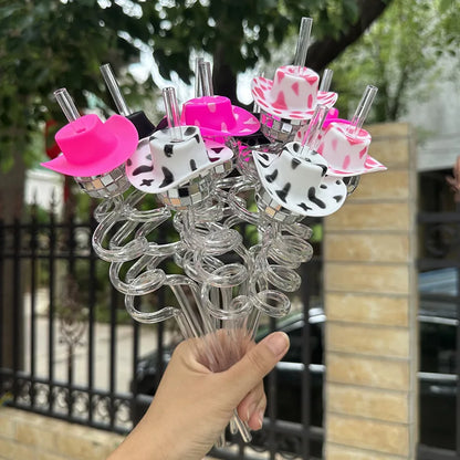 Mini Sombreros de Vaquera con Purpurina - Set de 5 Piezas para Decoraciones de Fiesta de Discoteca
