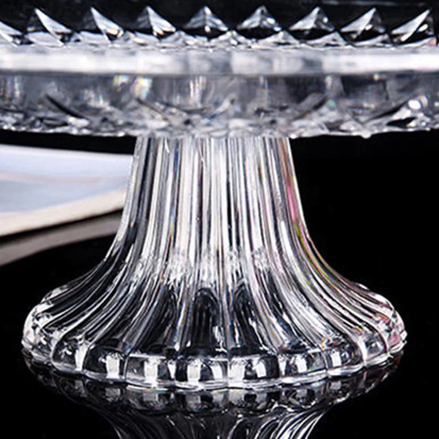 Soporte de Exhibición para Cupcakes y Pasteles – Plato Reutilizable de Acrílico a Prueba de Roturas, Ideal para Postres y Frutas, Transparente/Dorado/Gris