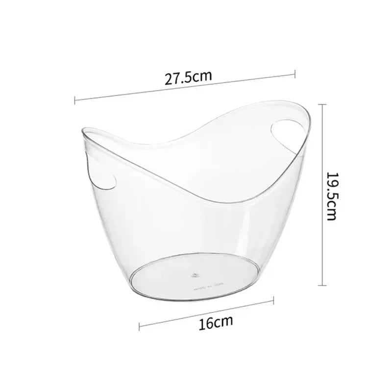 Cubo de Hielo Transparente de Acrílico - Enfriador Elegante para Cerveza, Vino y Champán (3.5 L)