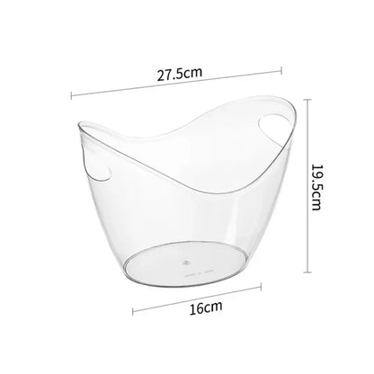 Cubo de Hielo Transparente de Acrílico - Enfriador Elegante para Cerveza, Vino y Champán (3.5 L)