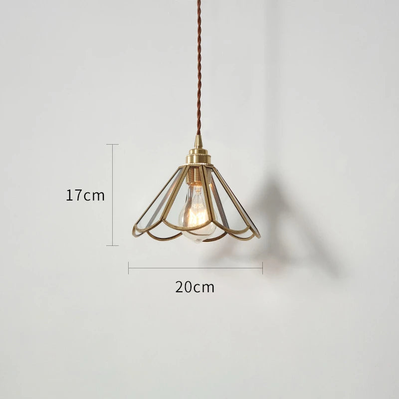 Lámparas Colgantes LED de Cristal Nórdico, Accesorios de Cobre para Dormitorio y Comedor, Iluminación Moderna