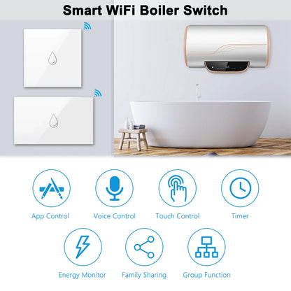 Interruptor de Calentador de Agua LoraTap WiFi | Control Remoto Smart Life Tuya, Monitoreo de Energía, Compatible con Alexa y Google Home