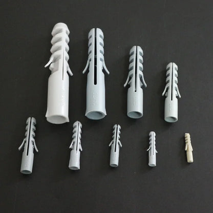 Anclajes de Pared de Plástico 4-16MM - Tornillos de Expansión para Yeso y Madera sin Tapa - Paquete de 100 Piezas