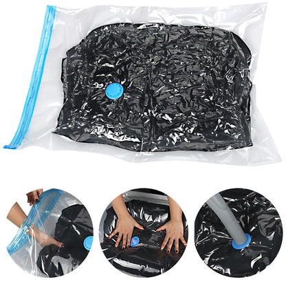 Bolsas de Almacenamiento al Vacío con Válvula | Bolsas Transparentes y Plegables para Ropa, Toallas y Artículos Voluminosos | Organizador de Viaje y Sello de Compresión