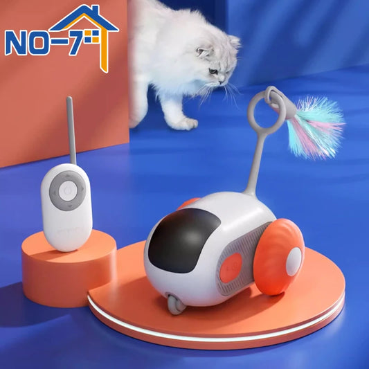Juguete Inteligente para Gatos: Coche Interactivo con Bola, Control Remoto Automático - Accesorios para Gatos en Interiores - Suministros para Mascotas y Gatitos