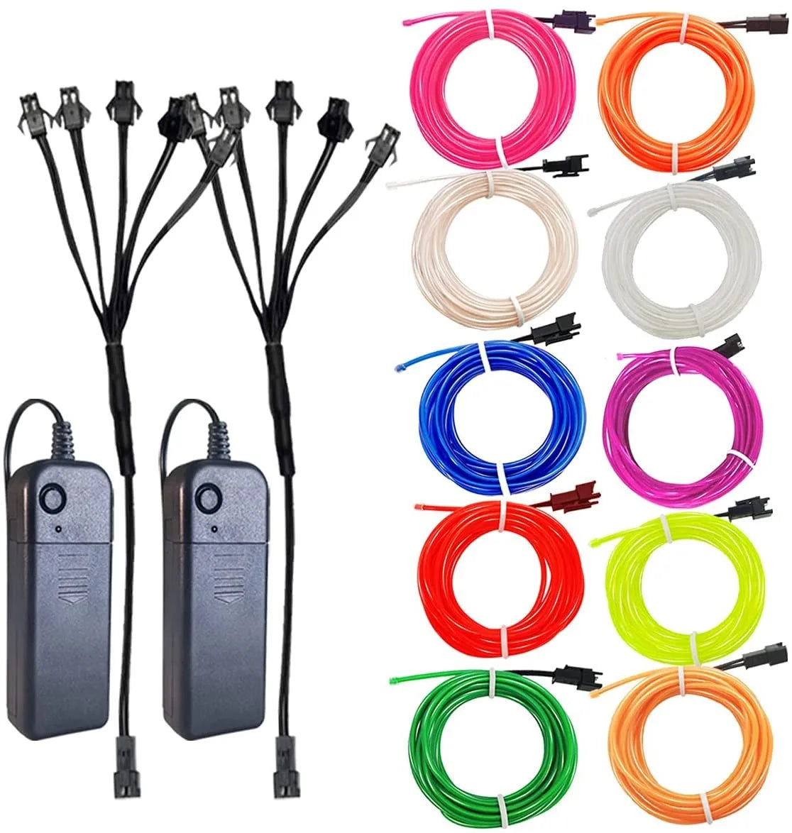 Inversor para Luz de Neón para Coche, Adaptador USB para PC, Controlador EL Wire, Conectores Divisores de Cable 1 a 2/3/4/5