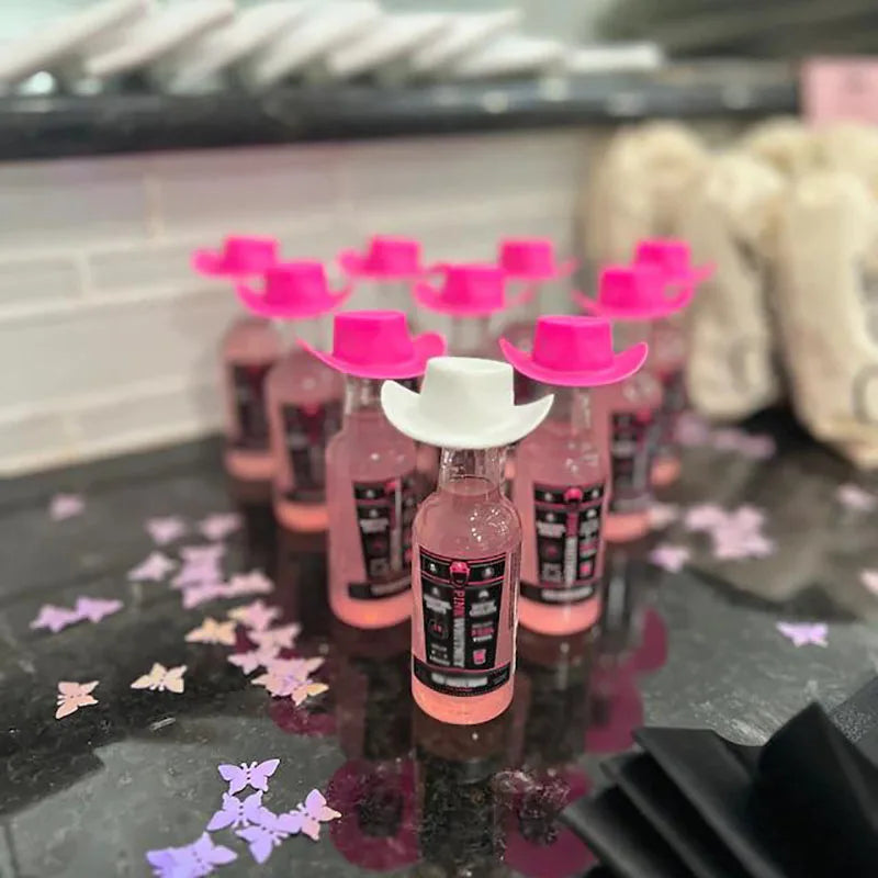 Mini Sombreros de Vaquero para Despedida de Soltera - Set de 10 Piezas para Decoración de Bebidas y Regalos Nupciales