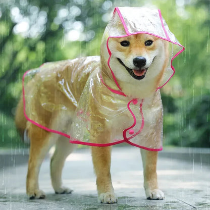 Chubasquero transparente con capucha para mascotas, chaqueta impermeable de PVC suave para perros pequeños, Poncho de lluvia para cachorros