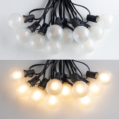 Cadena de Luces G40 para Exteriores, 25-65 pies, Bombilla LED Esmerilada, Conectable, Enchufe E12, Luces de Hadas para Boda