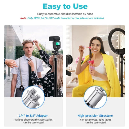 Selens 3 Pcs Standard 3/8 to 1/4 Adapter Thread Screw  For Light Stand Tripod Photo Studio Kits Mount Ball Head Flash Lighting