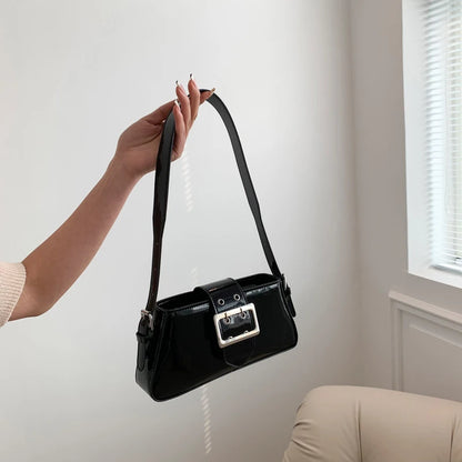 Fashion Women Handbag PU Leather Shoulder Bags Female Casual Solid Color Messenger Bag for Women Luxury Silver Underarm Bag