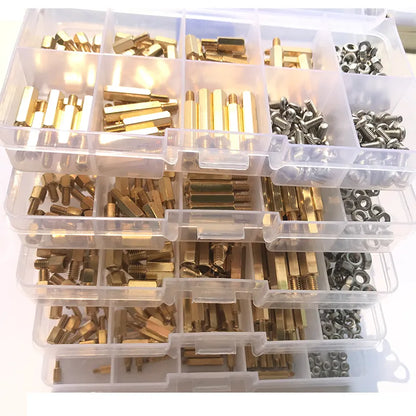 Kit de Varillas Separadoras de Latón M2 M2.5 M3 M4: Tornillos, Tuercas y Pilares Hexagonales para Placas PCB - 240~120 piezas