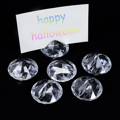 10 Pcs Soporte de Tarjeta de Mesa Diamante Acrílico, Clip de Tarjeta para Nombres o Fotos, Decoración de Boda y Aniversario