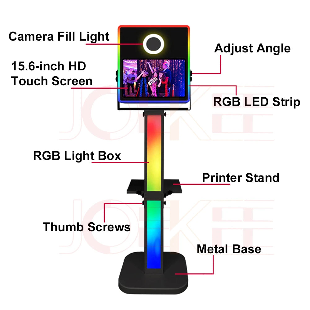 Máquina de Selfies Portátil con Pantalla Táctil de 15.6 pulgadas - Cabina de Fotos Mágica DSLR para Bodas, Fiestas y Eventos