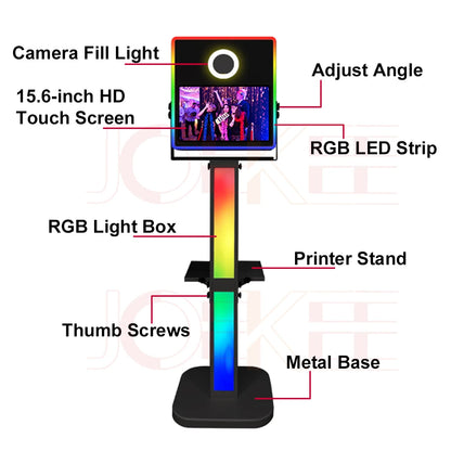 Máquina de Selfies Portátil con Pantalla Táctil de 15.6 pulgadas - Cabina de Fotos Mágica DSLR para Bodas, Fiestas y Eventos