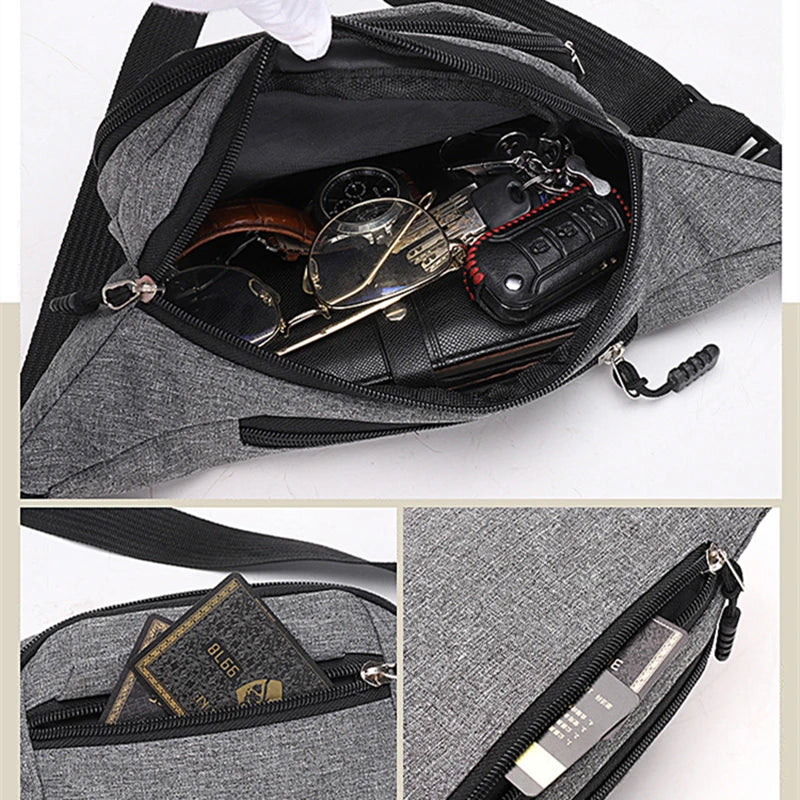 Bolso de Pecho Masculino Impermeable de Oxford: Bolso de Deportes Exterior Estilo Coreano