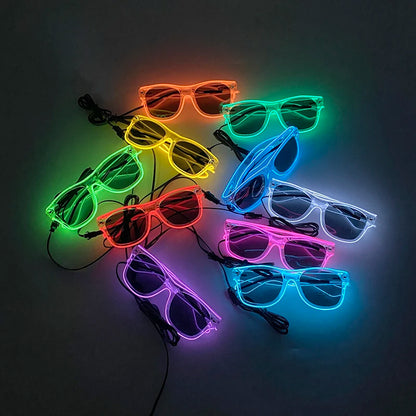 Gafas de Fiesta con Luces LED EL Neon | Gafas Luminosas para Bodas, Fiestas y Eventos Nocturnos