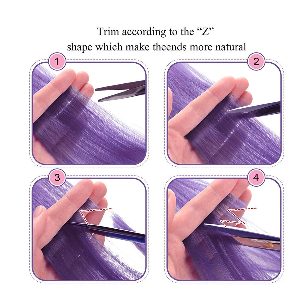 6 Piezas/Paquete Extensiones de Cabello con Clip de Colores para Fiesta, Destellos para Niñas, 22 Pulgadas, Cabello Sintético Liso