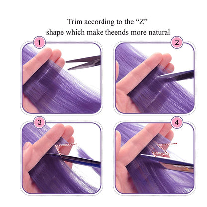 6 Piezas/Paquete Extensiones de Cabello con Clip de Colores para Fiesta, Destellos para Niñas, 22 Pulgadas, Cabello Sintético Liso
