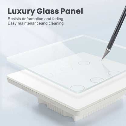 Interruptor Táctil Inteligente Wifi Tuya para Luces en Brasil, 4*4 sin Cable Neutro, 4/6 Gang, Control Remoto RF433, Smart Life, Compatible con Alexa y Google Home