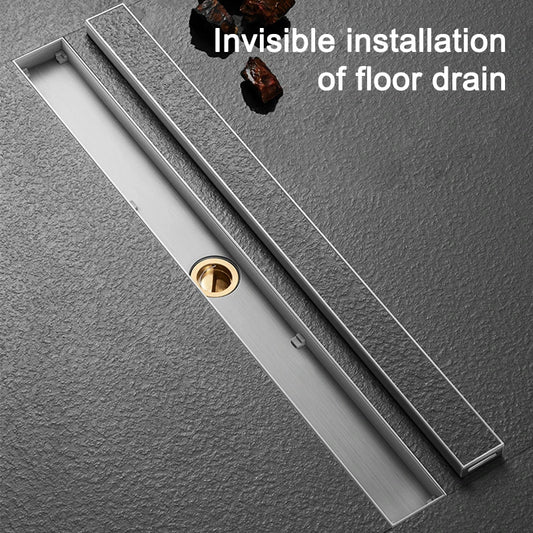 Desagüe para Piso de Baño Antiodor, Desagüe de Ducha de 55 mm de Ancho, Desagüe de Piso Invisible de Latón con Núcleo de Drenaje