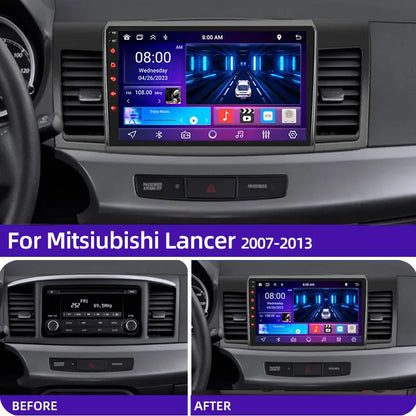 Reproductor Multimedia 2 DIN Android 12 para Mitsubishi Lancer 10 CY (2007-2017) - CarPlay, GPS, Pantalla IPS 4G y DVD