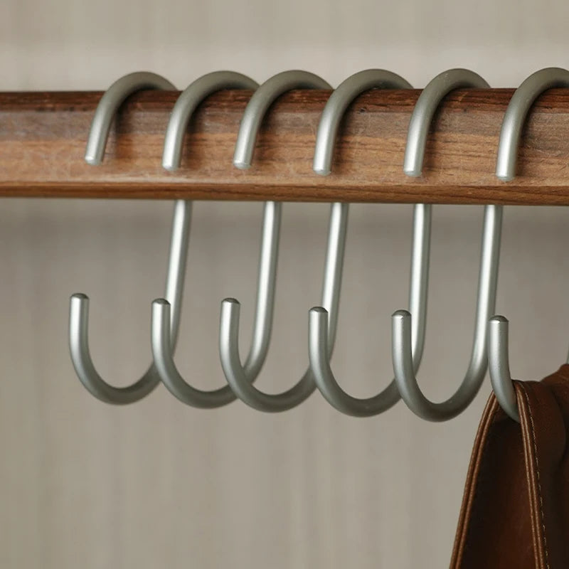 Ganchos en forma de C para colgar ropa, Perchero de aleación de aluminio, soporte para bufandas en forma de S, 5 piezas