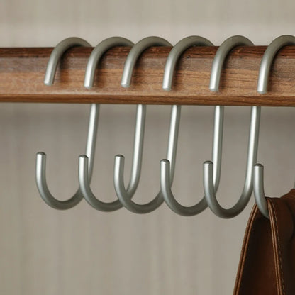 Ganchos en forma de C para colgar ropa, Perchero de aleación de aluminio, soporte para bufandas en forma de S, 5 piezas