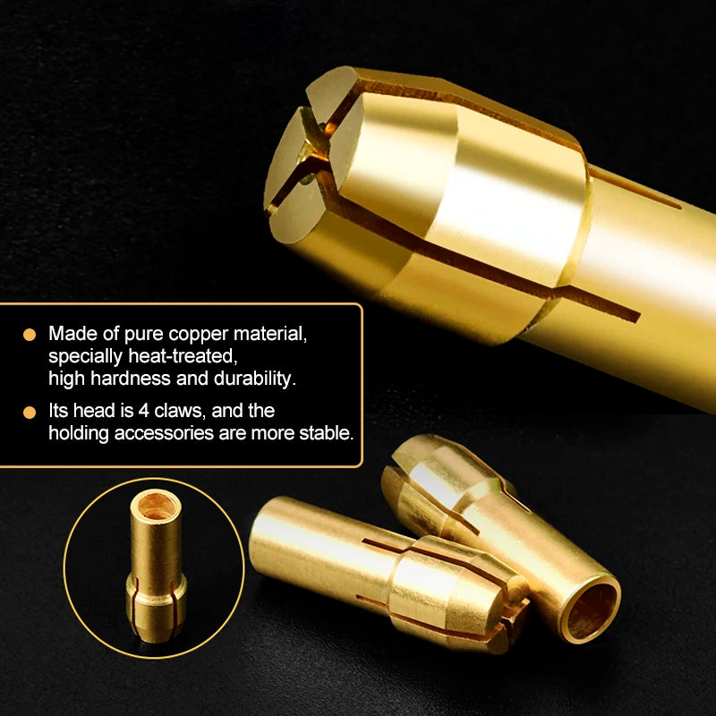 Juego de 10 Porta Brocas XCAN para Mini Taladro de 0.5-3.2mm con Vástago de 4.3/4.8mm - Adaptadores de Latón para Herramientas Rotativas Dremel