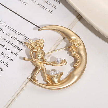Broche Clásico de Acrílico y Aleación de Zinc para Mujer - Accesorio de Moda con Tema de Belleza