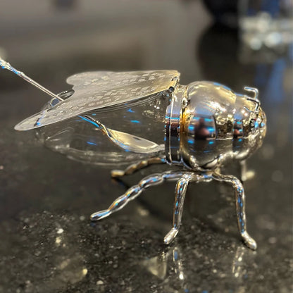 Tarro de Almacenamiento de Miel de Abeja de Lujo – Ornamento Decorativo de Vidrio Transparente con Cuchara para Condimentos y Especias de Cocina