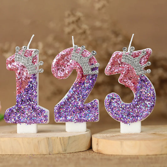 Vela de Pastel Cumpleaños –  Cambiante de Color con Corona de Princesa para Fiesta de Cumpleaños Infantil