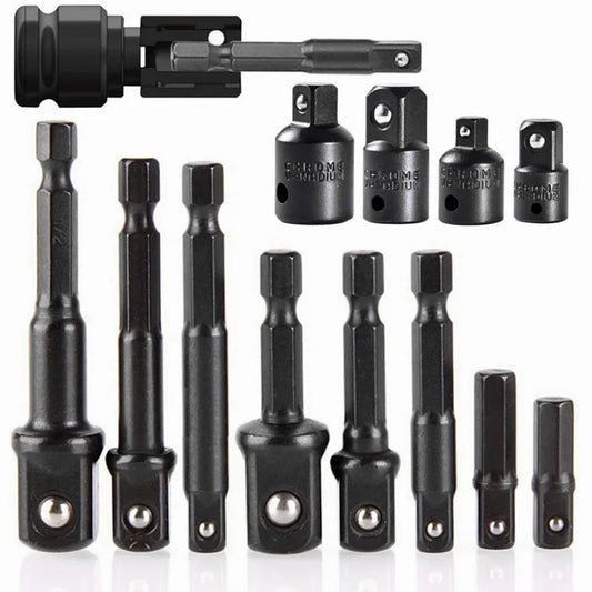 Juego de Adaptadores de Impacto y Reductores 12pcs | Set de Extensión para Taladro, Convierte Tu Taladro en Atornillador de Alta Velocidad, 1/4"