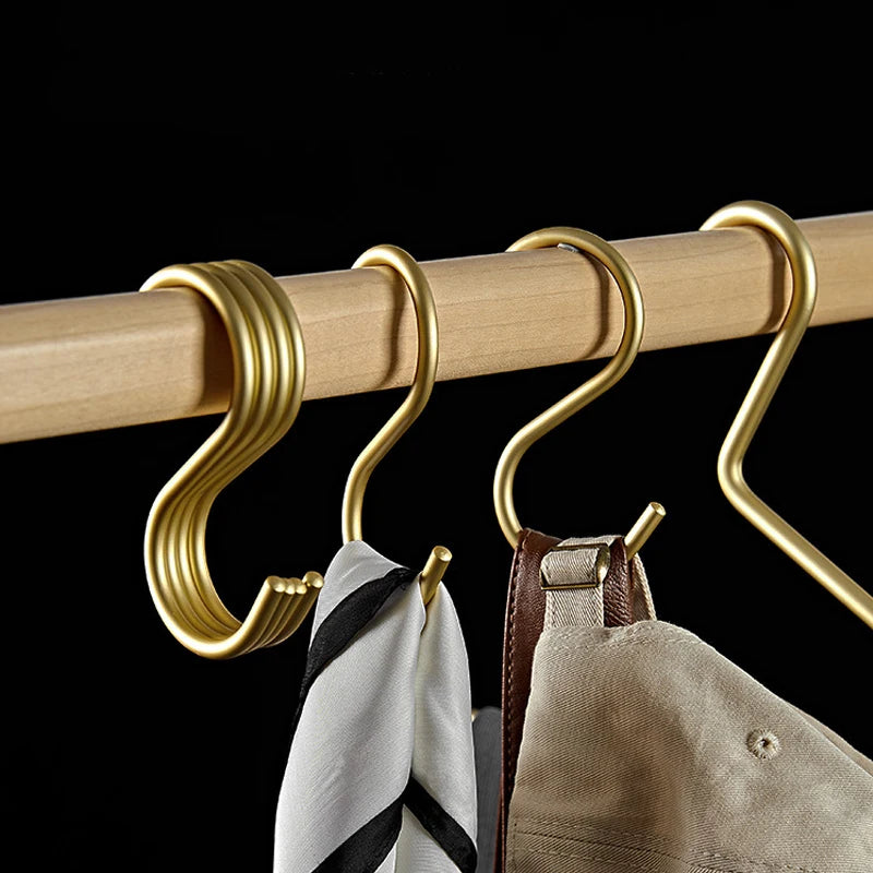 Ganchos en forma de C para colgar ropa, Perchero de aleación de aluminio, soporte para bufandas en forma de S, 5 piezas